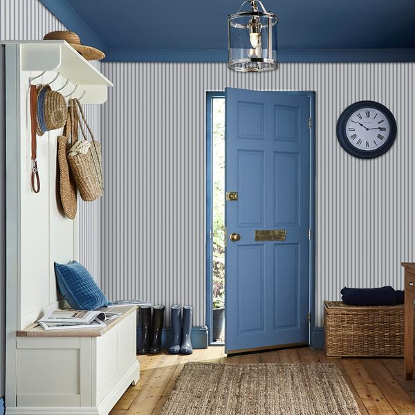 Farnworth Stripe Wallpaper - Smoke Blue